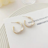 Trendy Enamel Color Metal Texture Small Hoop Earrings, Gold Plated Jewellery Gifts.