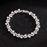 Luxury Geometric Water Drop Zirconia Bracelets for Elegant Women Full Crystal Charm Bracelet Jewellery.