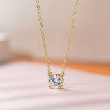 Mini 5mm/4mm D Moissanite Real 925 Sterling Silver  Pendant Necklace  Clavicle.