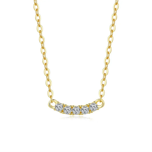 Luxury 100% Real 18k Gold Pendant Lady Moissanite Necklace.