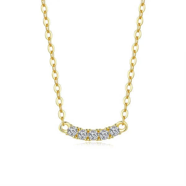 Luxury 100% Real 18k Gold Pendant Lady Moissanite Necklace.