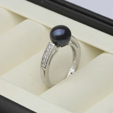 Genuine Natural Pearl Rings Women,925 Sterling Silver Ring With  Adjustable Pearl.