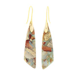 Natural Stone Earrings Bohemian, Emperor Stone Geometric Pendant Earring Luxury Jewellery.