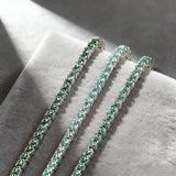 3mm Multicolor Full Moissanite Tennis Bracelet S925 Silver VVS1 Moissanite Bracelet 14-23cm.