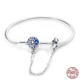 Bracelet Silver 925 Original Star Moon Sun Four Leaf Clover Green Zircon Bracelets Jewellery.