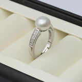 Genuine Natural Pearl Rings Women,925 Sterling Silver Ring With  Adjustable Pearl.