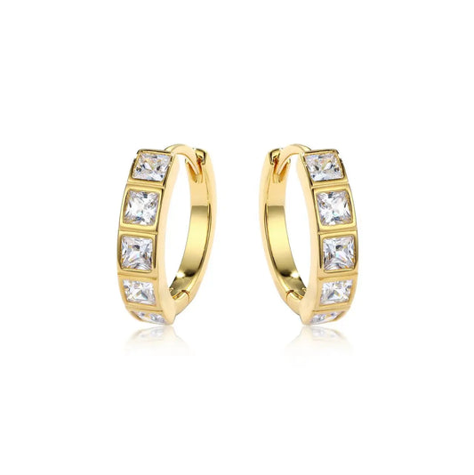 Luxury 100% Real 18k Gold  Women's Diamond Ear Moissanite Ear Ring.