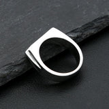 316L Stainless Steel Simple Rings For Men Square Band Flat Ring Charm Jewellery