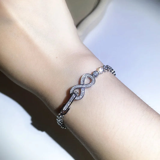 Genuine platinum bracelet with all diamonds,Taoshan diamond platinum fashionable handicraft.
