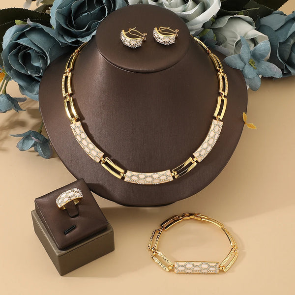 stainless steel  24K Real gold plating Retro thick chain Jewelry Set.
