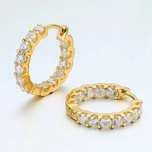 2.6cttw D Color 3mm All Moissanite Earrings S925 Sterling Silver Stud Earring Plated 18K Jewellery.