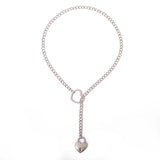 Heart Lock Slip Chain Necklace Love Chains Padlock Necklace.