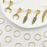 Hair Braids Retro Gold Leaves Moon Blue Beads Hair