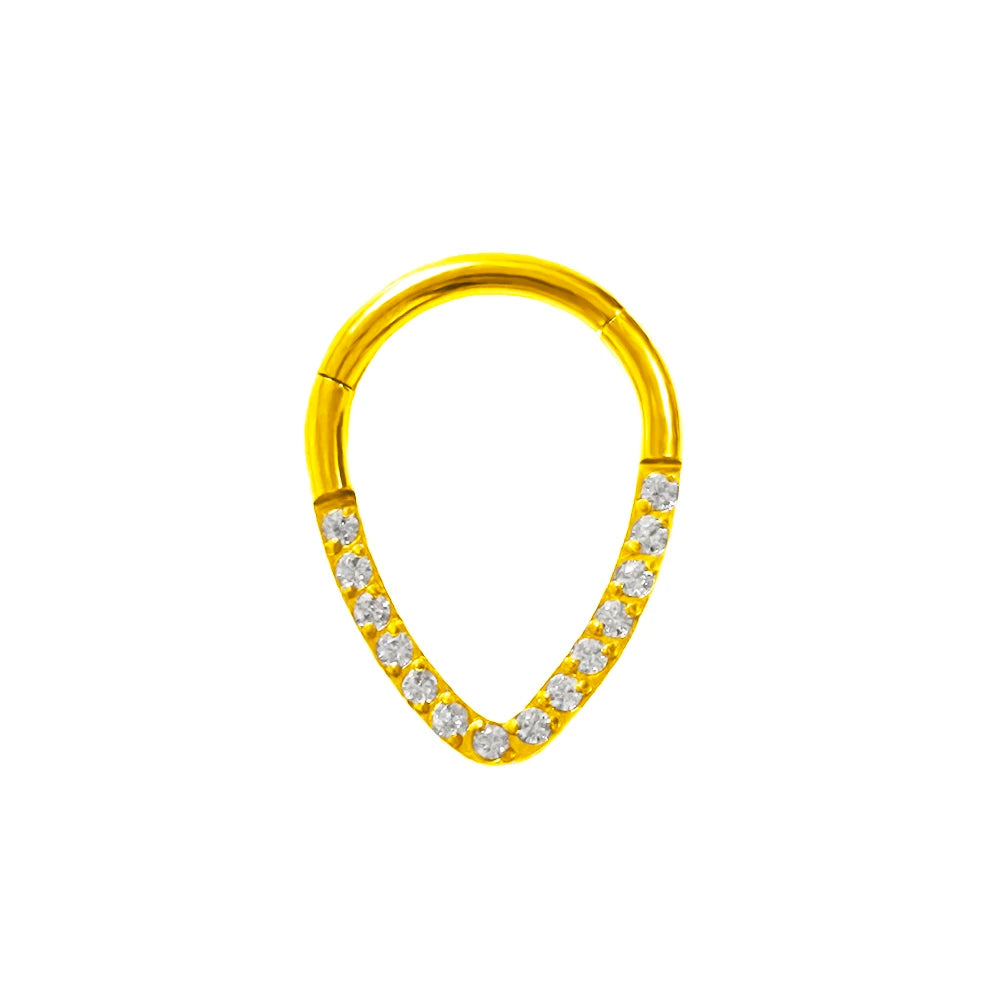 Water Drop Septum Piercing Nose Ring Clicker Cubic Zirconia Cartilage Dailly Earrings.