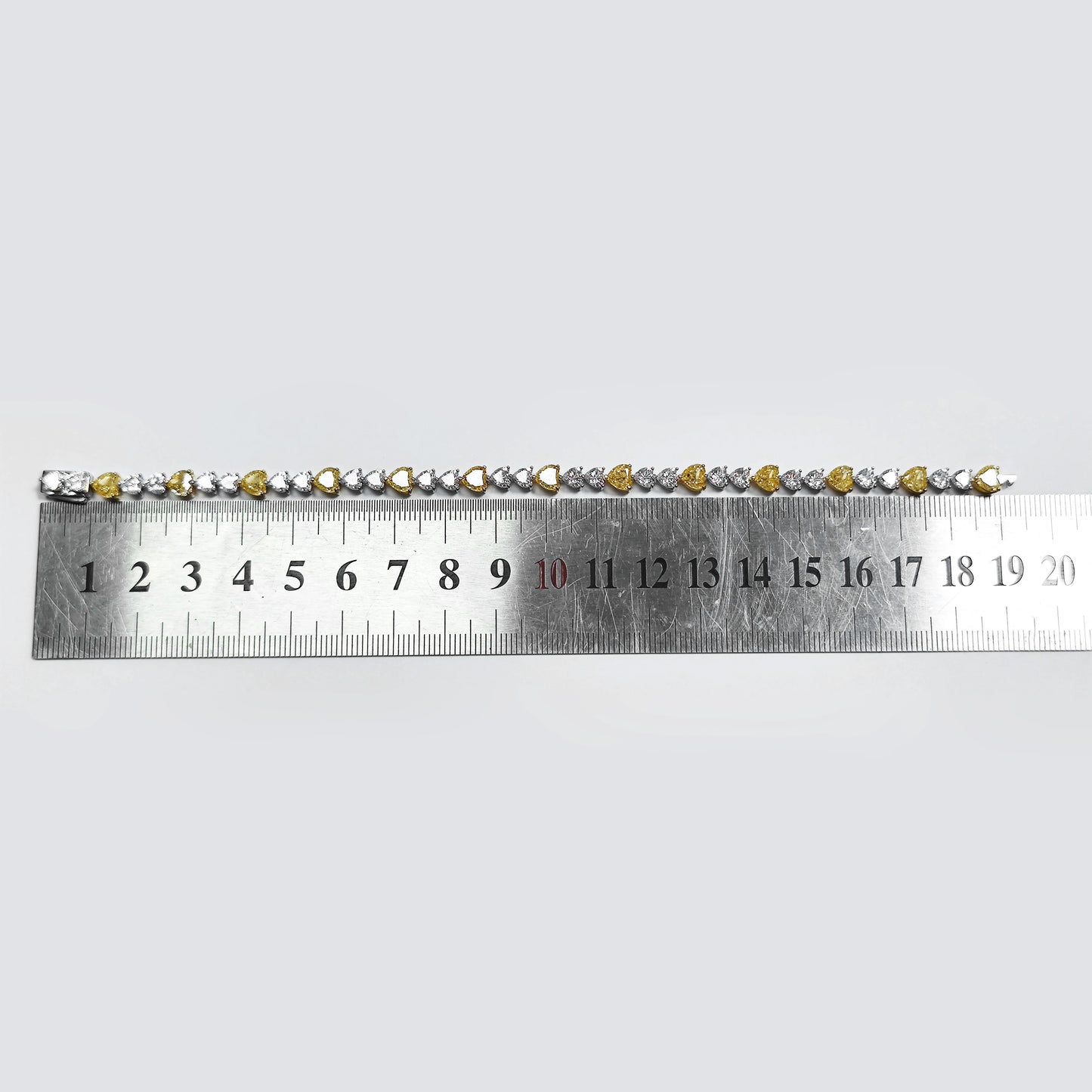 GEM'S BALLET Art Deco Diamond-fire CZ-  Fancy Light Yellow Tennis Bracelet
