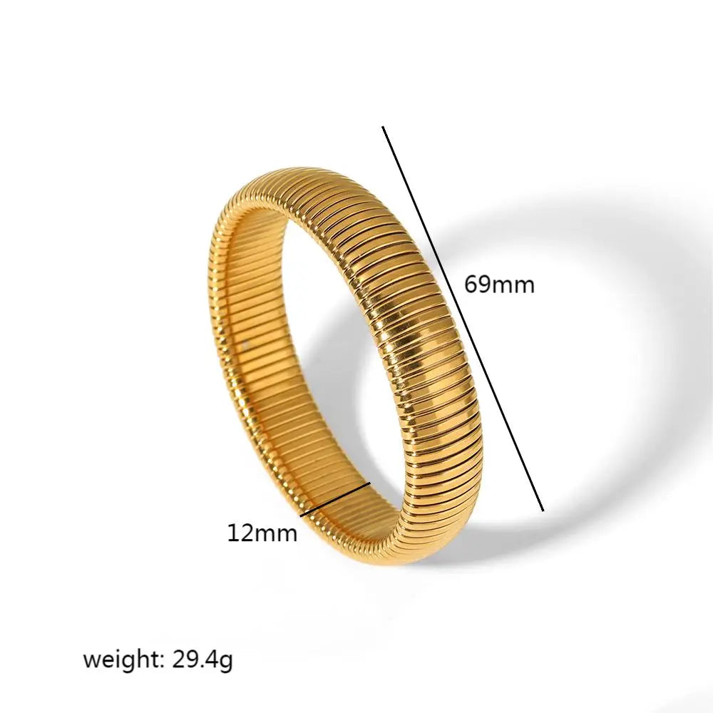 Fashion 18K Gold Plated Stainless Steel Elastic Bracelet Jewellery.