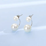 Double Imitation Pearl Earrings Creative Design Fashion Versatile  Earring Jewellery.