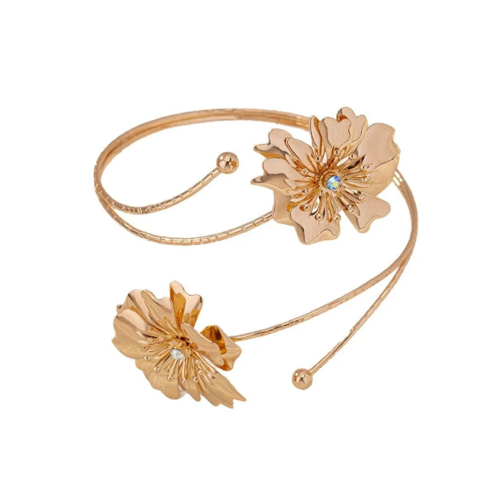 Elegant Metal Tassel Opening Arm Chain Adjustable Multi Style Bangle Retro Fashion Arm Bracelet.