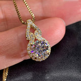 Real 925 Sterling Silver D Color Moissanite Infinity  Necklace Luxury Gourd Shape Jewelry.