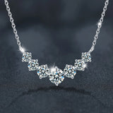 Moissanite Necklace D VVS1, D Color Sparkling Lab Diamond Luxury Necklaces 925 Sterling Silver with Certified.