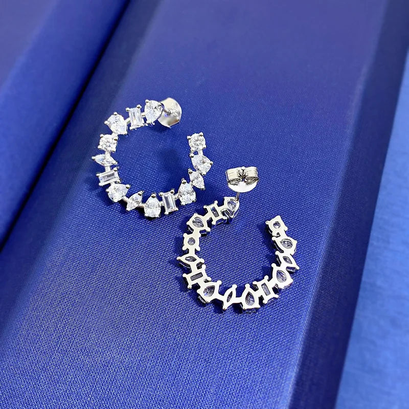 Charm Moissanite Diamond Earring 100% Real 925 Sterling Silver Earrings,