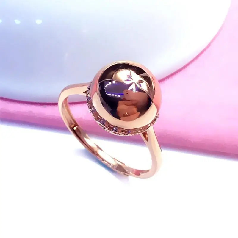 Purple Gold glossy Round sets Exquisite Light Luxury Plating 14k Rose Gold set.