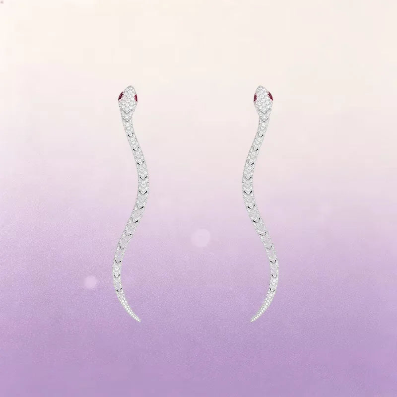 S925 Sterling Silver Hollow Mesh Snake Shape Ring Earrings Bracelet Necklace Luxury Fashion Jewellery.