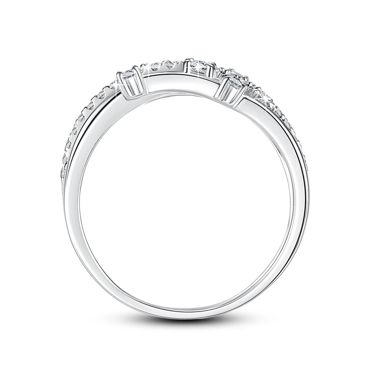 Szjinao Brand Trendy  Moissanite Ring Eternity Wedding Band Solid 925 Silver Rings For Women Jewelry Engagement Gift Dropship
