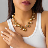 Exaggerated Acrylic  Big Ball Beads Necklace Clavicle Chain Jewellery.