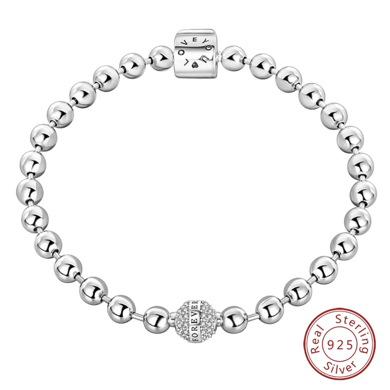 Bracelet Silver 925 Original Star Moon Sun Four Leaf Clover Green Zircon Bracelets Jewellery.