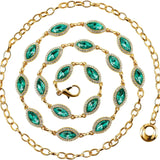 Crystal Belly Waist Chain Belt Gold Layered Belly Chain for Women - Red Green Rhinestone Diamond Body Chain Jewelry