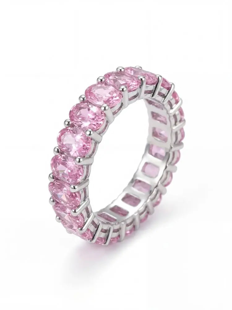 925 Sterling Silver Fashion Original Oval Zircon Ring  Luxury High Quality Fine Jewellery.
