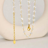 Irregular Transparent Crystal Bead Necklace for Women,Stainless Steel Bead Chain Necklaces,Exquisite Hand Jewelry Gift