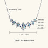 Moissanite Necklace D VVS1, D Color Sparkling Lab Diamond Luxury Necklaces 925 Sterling Silver with Certified.