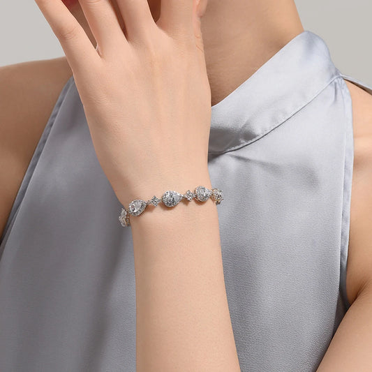 Classic Geometric Water Drop CZ Bracelet Gorgeous Zircon Jewellery.
