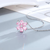 Pink Zircon Crystal Flower Pendant  Fine Jewellery Sets.