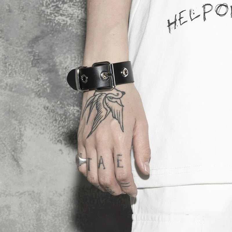 Punk Bracelets Retro Bracelet Adjustable Wrist Belt Buckle Styles Cuff Bangle Bracelet.