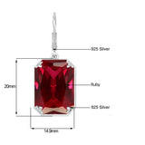 925 Sterling Silver Earrings, Vintage Ruby Gemstone Back Drop Earring Handmade Designer Jewellery.