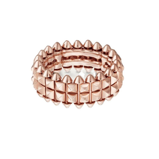 S925 Silver With Rose Gold Wide Rivet Ring Classic  Luxury Jewellery.