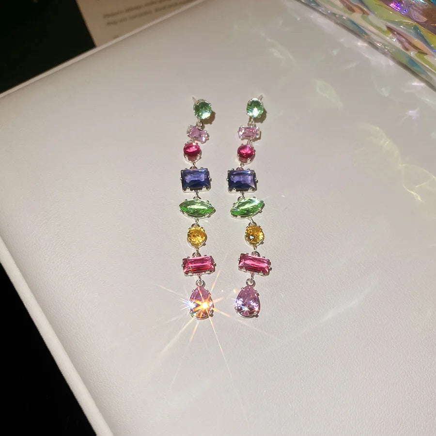 18K Gold Plated New Luxury Colorful Crystal Zircon Necklace Fashion Jewellery.