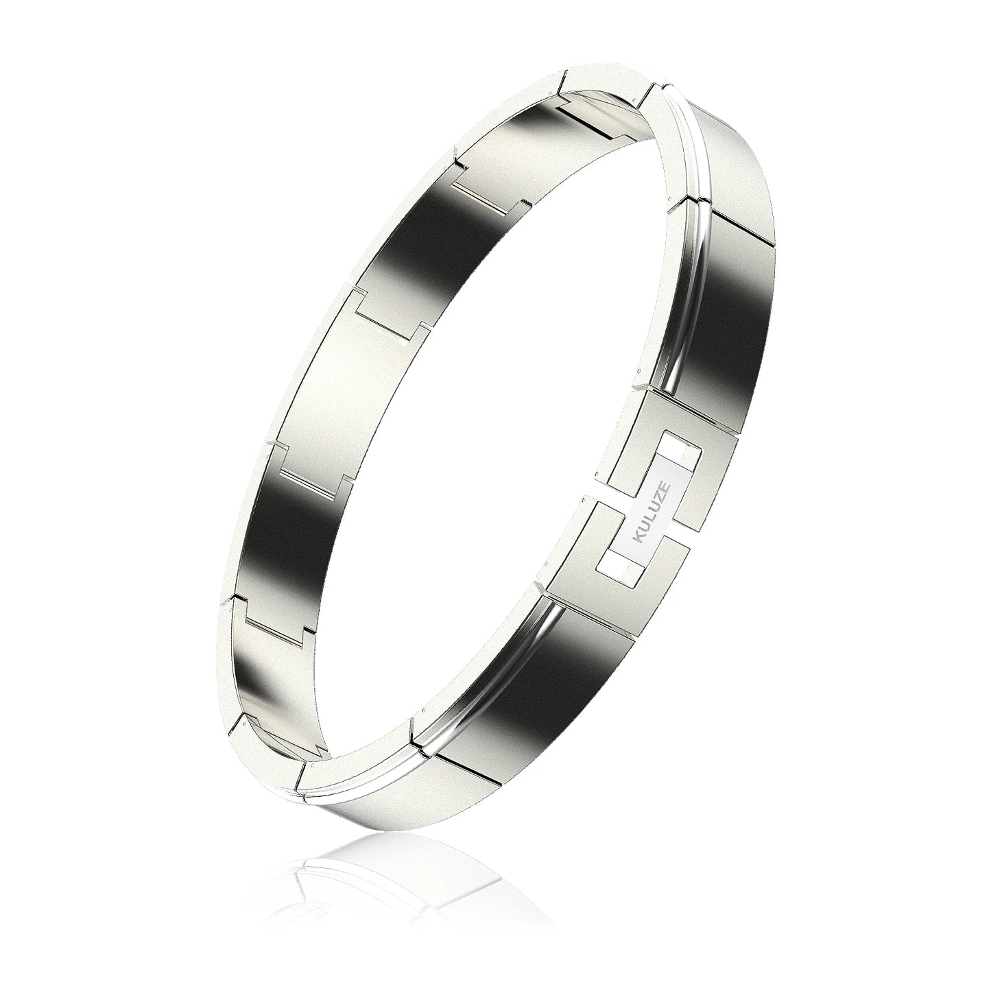 KULUZE Men's Jewelry Titanium Metal Stylish Link Bracelet/Solid titanium Adjustable Bracelets Designed for Men