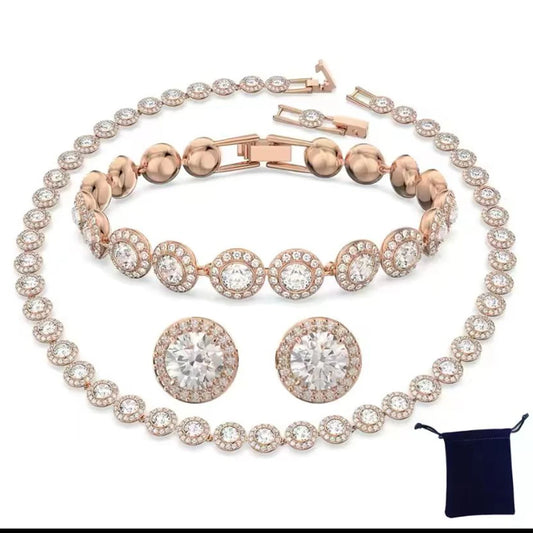 2025 European and American exquisite set simple atmosphere couple bracelet necklace fashionable