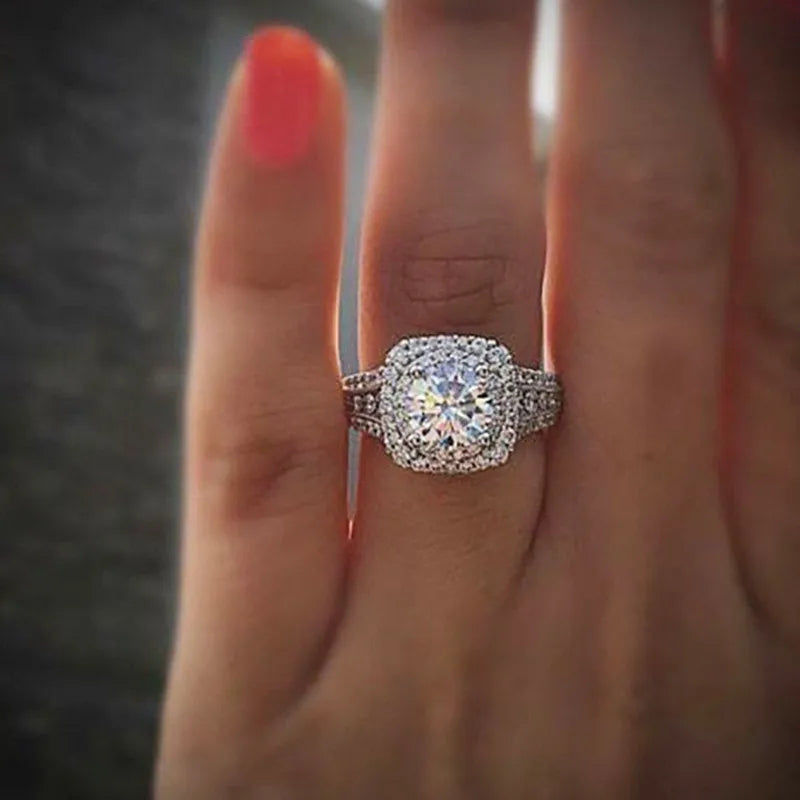 Women's 925 Sterling Silver Ring with Cubic Zirconia Jewelry Gift.