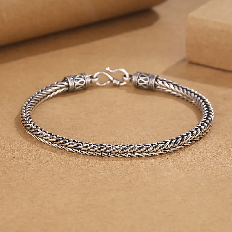 925 Silver Bracelet  Men Classics Fine Jewellery Chain Gifts.