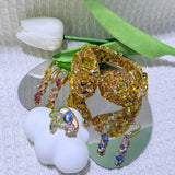 New necklace women's niche design bracelet high-end earrings light luxury ring jewellery set.