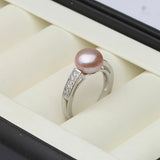 Genuine Natural Pearl Rings Women,925 Sterling Silver Ring With  Adjustable Pearl.