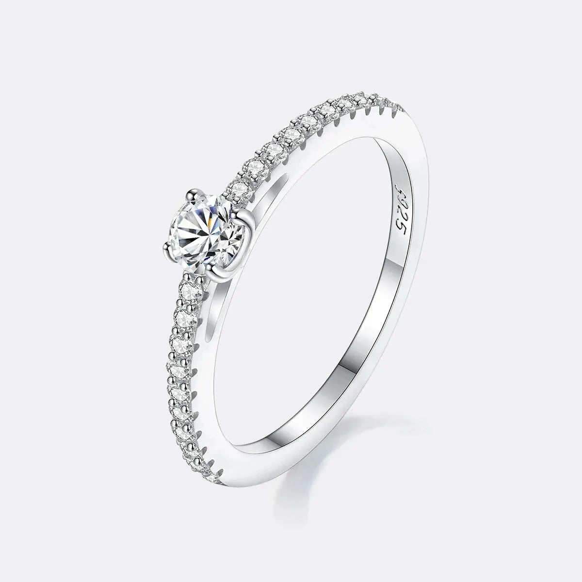 Real 925 Sterling Silver Small Moissnaite  Sparkling Round 0.3CT
