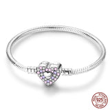 Bracelet Silver 925 Original Star Moon Sun Four Leaf Clover Green Zircon Bracelets Jewellery.