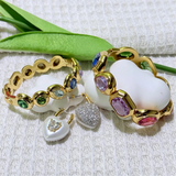 New necklace women's niche design bracelet high-end earrings light luxury ring jewellery set.