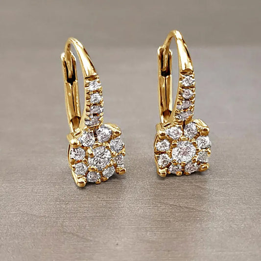 Full Round Moissanite Classic   Earrings 925 Sterling Silver Earring Jewellery.